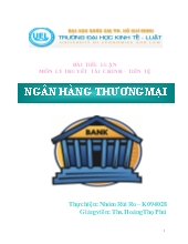 Tiểu luận Bài môn lý thuyết tài chính – Tiền tệ - Ngân hàng thương mại