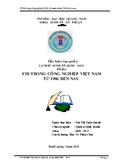 Tiểu luận lịch sử kinh tế quốc dân - Fdi trong công nghiệp Việt Nam từ 1986 đến nay