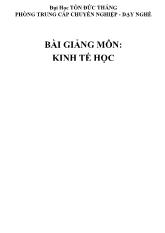 Bài giảng môn kinh tế học