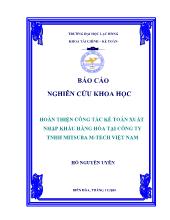 Đề tài Hoàn thiện công tác kế toán xuất, nhập khẩu hàng hóa tại công ty TNHH Mitsuba M - Tech Vietnam
