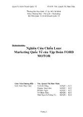 Đề tài Nghiên cứu chiến lược marketing quốc tế của tập đoàn ford mortor