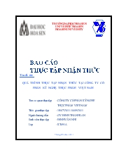 Đề tài Quá trình thực tập nhận thức tại công ty cổ phần kỹ nghệ thực phẩm Việt Nam