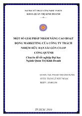 Chuyên đề Một số giải pháp nhằm nâng cao hoạt động marketing của Công ty trách nhiệm hữu hạn Sài Gòn Co.op Cống Quỳnh