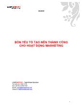 Đề tài Bốn yếu tố tạo nên thành công cho hoạt động marketing