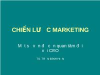 Đề tài Chiến lược marketing - Một số vấn đề cần quan tâm đối với CEO