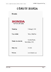 Đề tài Hoạch định chiến lược của công ty Honda