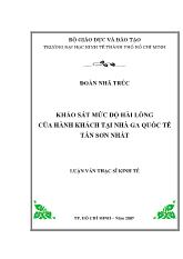 Đề tài Khảo sát mức độ hài lòng của hành khách tại Nhà ga quốc tế Tân Sơn Nhất