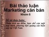 Đề tài Phân tích ưu nhược điểm của một loại hình, phương tiện quảng cáo hiện nay ở Việt Nam