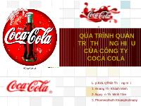 Đề tài Qúa trình quản trị thương hiệu của công ty Coca Cola