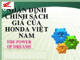 Đề tài Thuyết trình chính sách giá của Honda Việt Nam