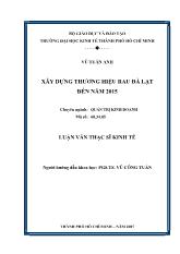 Đề tài Xây dựng thương hiệu rau Đà Lạt đến năm 2015