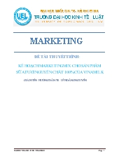 Kế hoạch marketing mix cho sản phẩm sữa tươi nguyên chất 100% của Vinamilk