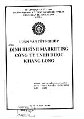 Luận văn Định hướng marketing công ty TNHH Dược Khang Long