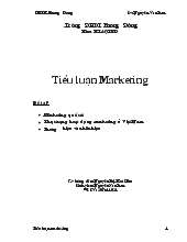 Tiểu luận Marketing hoàn chỉnh đầy đủ