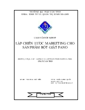 Đề tài Lập chiến lược marketing cho sản phẩm bột giặt pano
