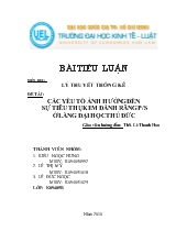 Tiểu luận Các yếu tố ảnh hưởng đến sự tiêu thụ kem đánh răng P/s ở làng Đại học Thủ Đức