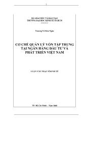Đề tài Cơ chế quản lý vốn tập chung tại ngân hàng đầu tư và phát triển Việt Nam