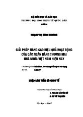 Đề tài Giải pháp nâng cao hiệu quả hoạt động của các ngân hàng thương mại nhà nước Việt Nam hiện nay