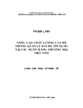 Đề tài Nâng cao chất lượng của hệ thống quản lý rủi ro tín dụng tại các Ngân Hàng Thương Mại Việt Nam