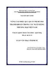 Đề tài Nâng cao hiệu quả quản trị rủi ro thanh khoản trong các ngân hàng thương mại Việt Nam