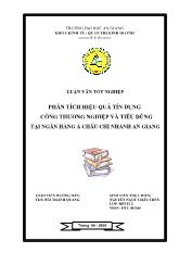 Đề tài Phân tích hiệu quả tín dụng công thương nghiệp và tiêu dùng tại ngân hàng Á Châu chi nhánh An Giang