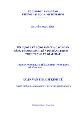 Đề tài Tín dụng bất động sản của các ngân hàng thương mại trên địa bàn TP Hồ Chí Minh - Thực trạng và giải pháp