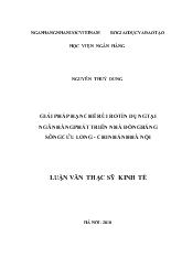 Luận văn Giải pháp hạn chế rủi ro tín dụng tại ngân hàng phát triển nhà đồng bằng sông Cửu Long - Chi nhánh Hà Nội