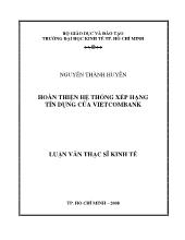Luận văn Hoàn thiện hệ thống xếp hạng tín dụng của Vietcombank