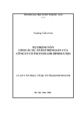Luận văn Huy động vốn cho các dự án bất động sản của Công ty cổ phần Thanh Bình Hà Nội