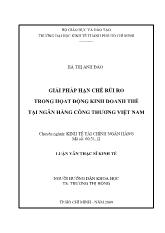 Đề tài Giải pháp hạn chế rủi ro trong hoạt động kinh doanh thẻ tại Ngân Hàng Công Thương Việt Nam