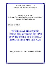 Đề tài Từ cuộc khủng hoảng tài chính hướng đến xây dựng hệ thống quản trị rủi ro cho ngân hàng thương mại Việt Nam