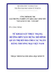 Đề tài Từ cuộc khủng hoảng tài chính hướng đến xây dựng hệ thống quản trị rủi ro cho ngân hàng thương mại Việt Nam