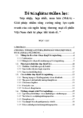 Sáp nhập, hợp nhất, mua bán (M&A) - Giải pháp nhằm tăng cường năng lực cạnh tranh của các ngân hàng thương mại cổ phần Việt Nam thời kì phục hồi kinh tế