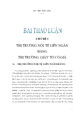 Thị trường nội tệ liên ngân hàng và thị trường giấy tờ có giá - Học viện ngân hàng