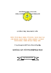Đề tài Phân tích hoạt động tín dụng ngắn hạn tại chi nhánh ngân hàng nông nghiệp và phát triển nông thôn huyện Thoại Sơn