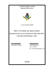 Luận văn Phân tích hiệu quả hoạt động kinh doanh tại ngân hàng công thương chi nhánh tỉnh Bạc Liêu