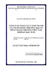 Luận văn Thạc sĩ: nâng cao năng lực cạnh tranh ngân hàng