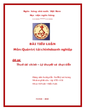 Tiểu luận Bài môn Quản trị tài chính doanh nghiệp tài chính – Lý thuyết và thực tiễn