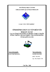 Tình hình cho vay vốn đối với hộ sản xuất tại ngân hàng nông nghiệp và phát triển nông thôn chi nhánh huyện giồng riềng tỉnh Kiên Giang