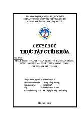 Đề tài Hoạt động thanh toán quốc tế tại ngân hàng Nông nghiệp và Phát triển Nông thôn chi nhánh Hà Thành