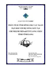 Đề tài Phân tích tình hình cho vay ngắn hạn đối với hộ nông dân tại ngân hàng nông nghiệp và phát triển nông thôn chi nhánh Long Châu tỉnh Vĩnh Long