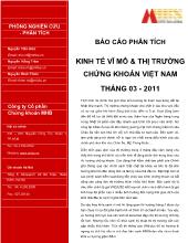 Báo cáo Phân tích kinh tế vĩ mô và thị trường chứng khoán Việt Nam tháng 03 - 2011