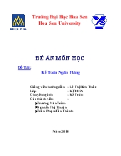 Đề án Môn học kế toán ngân hàng - Trường đại học Hoa Sen