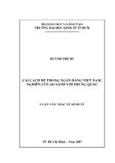 Đề tài Cải cách hệ thống ngân hàng Việt Nam Nghiên cứu so sánh với Trung Quốc