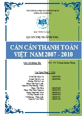Đề tài Cán cân thanh toán Việt Nam 2007 - 2010