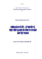 Đề tài Chính sách cổ tức - Lý thuyết và thực tiễn tại một số công ty cổ phần khu vực TP Hồ Chí Minh