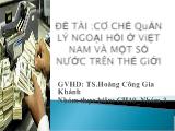 Đề tài Cơ chế quản lý ngoại hối ở Việt Nam và một số nước trên thế giới