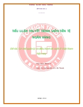 Đề tài Cơ chế quản lý và điều hành lãi suất ở Việt Nam hiện nay