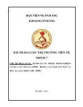 Đề tài Đánh giá ưu nhược điểm nghiệp vụ tái cấp vốn của ngân hàng trung ương trong các năm gần đây và đưa ra giải pháp cho ngân hàng trung ương