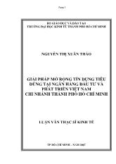 Đề tài Giải pháp mở rộng tín dụng tiêu dùng tại ngân hàng đầu tư và phát triển Việt Nam chi nhánh thành phố Hồ Chí Minh